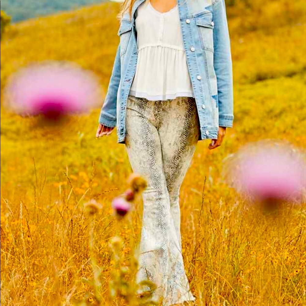 Altar’d State Snakeskin Flare Jeans